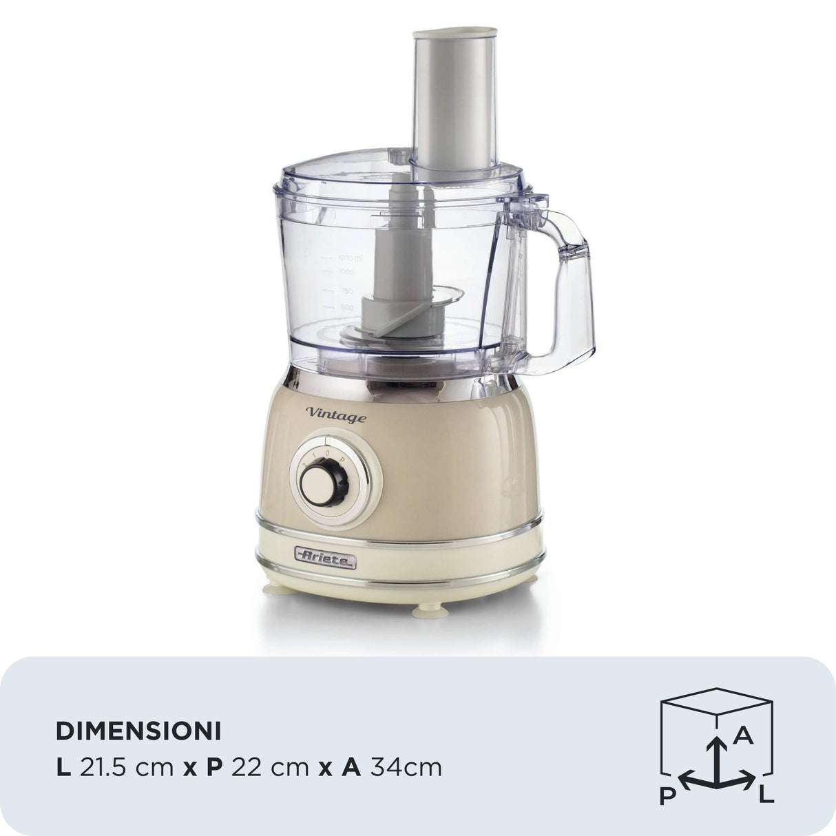 EAN 8003705124332 - Ariete Vintage Line 1781/03 robot de cocina 1000 W 2,1 L Beige imagen 2