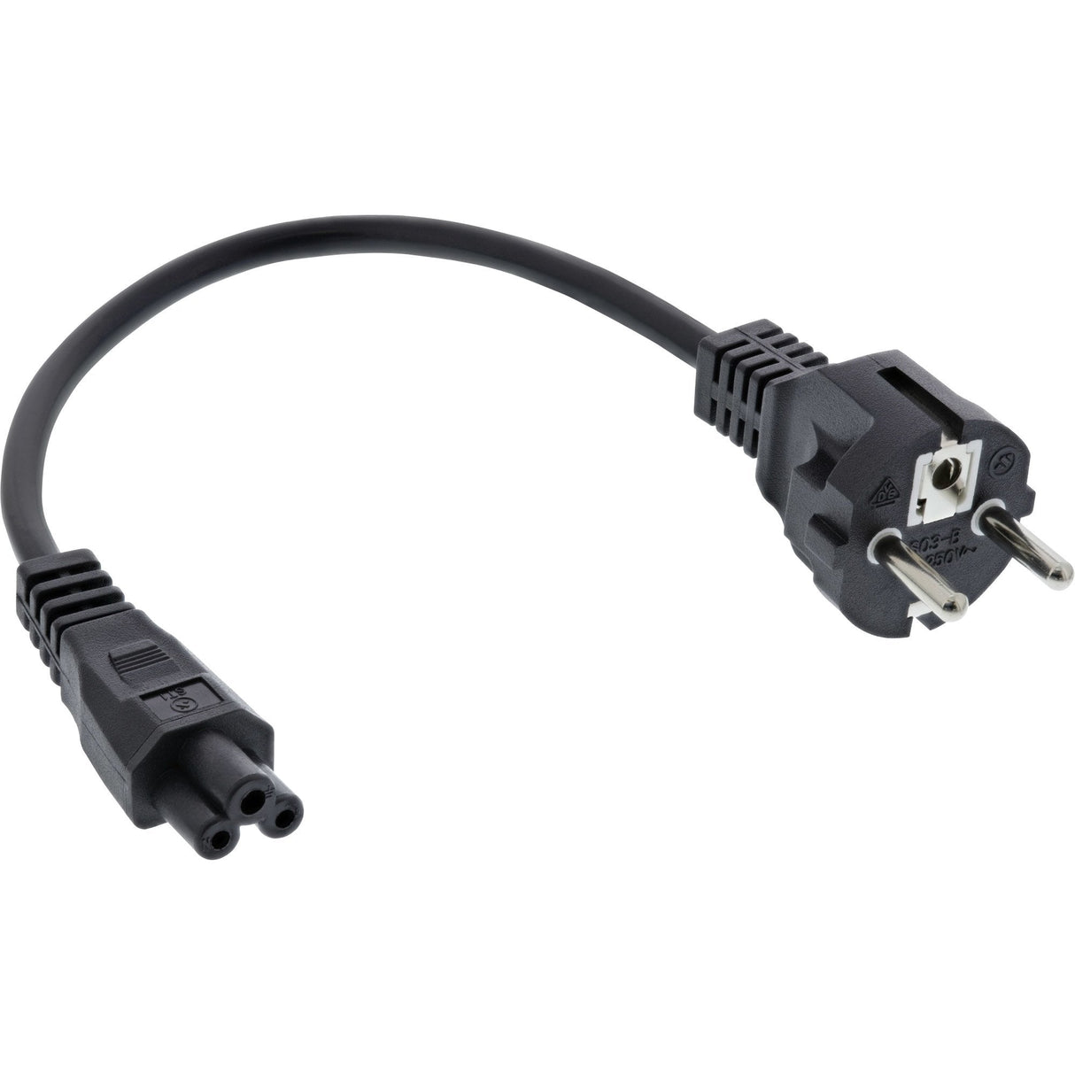 Cable De Alimentación Inline Tipo F A Enchufe De Portátil "Mikey Mouse" Negro 1,8 M