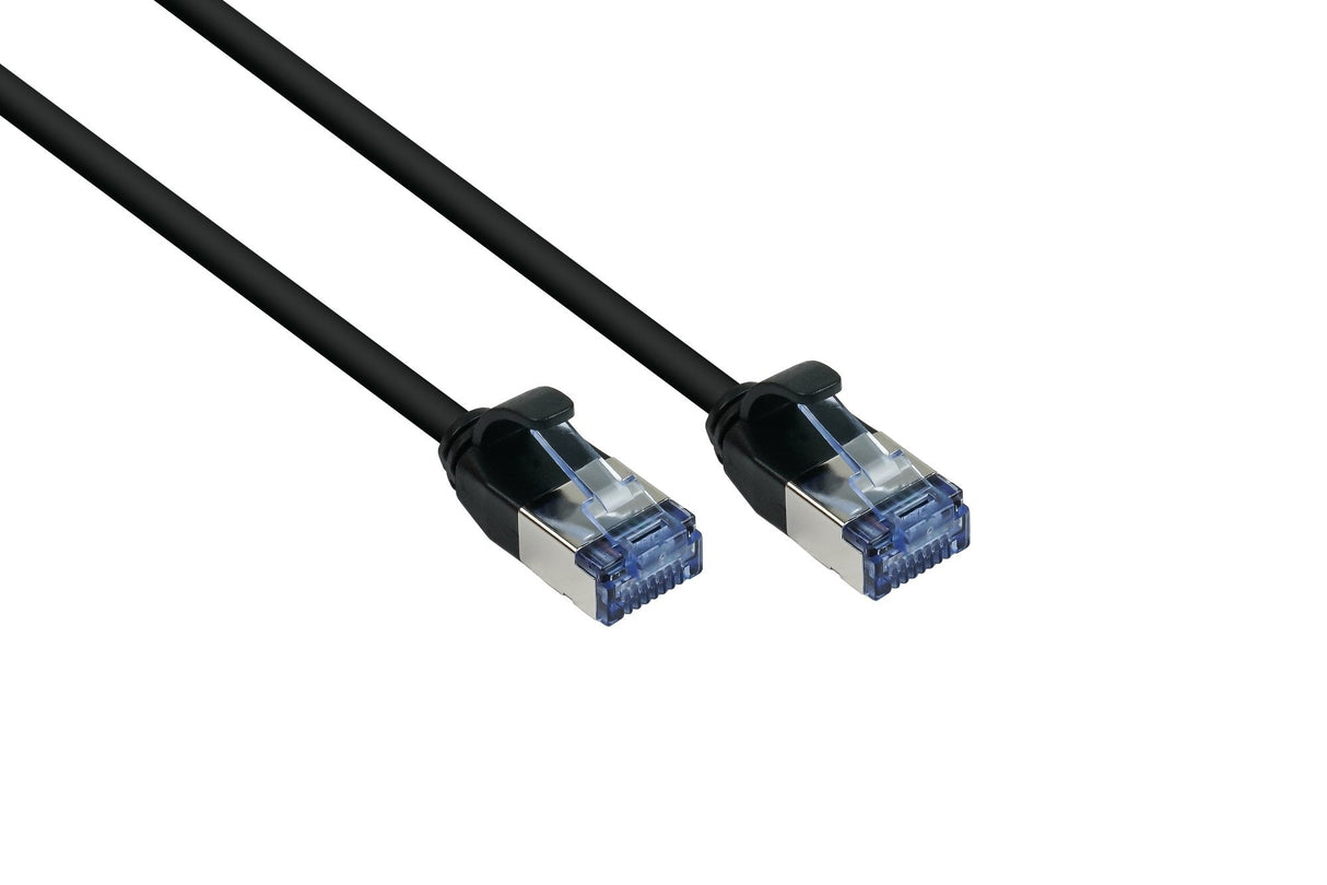 Rns® Cable De Red Slimline, Cat.6a, U Ftp, Pimf, Halogenfrei (Lszh), 500mhz, Cu, Schwarz, 0,5m, Good Connections®
