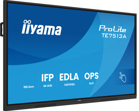 EAN 4948570128129 - iiyama TE7513A-B3AG pantalla de señalización Panel plano interactivo 190,5 cm (75") LCD Wifi 500 cd / m²  imagen 4