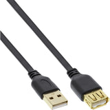 Inline Usb 2.0 Cable Plano Tipo A Macho A A Hembra Negro 1m