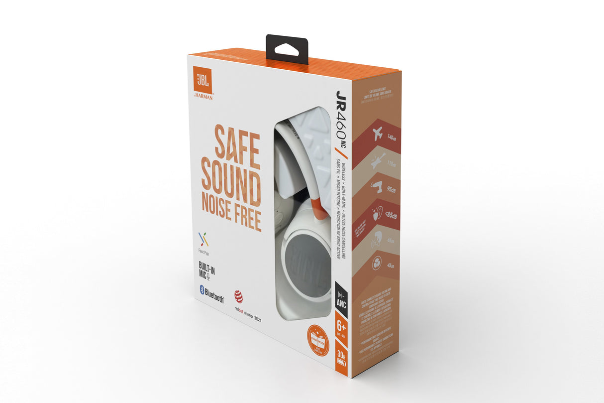 Jbl Jr 460 Nc  Over-Ear Kopfhörer Con Noise-Cancelling Para Kinder In Blanco