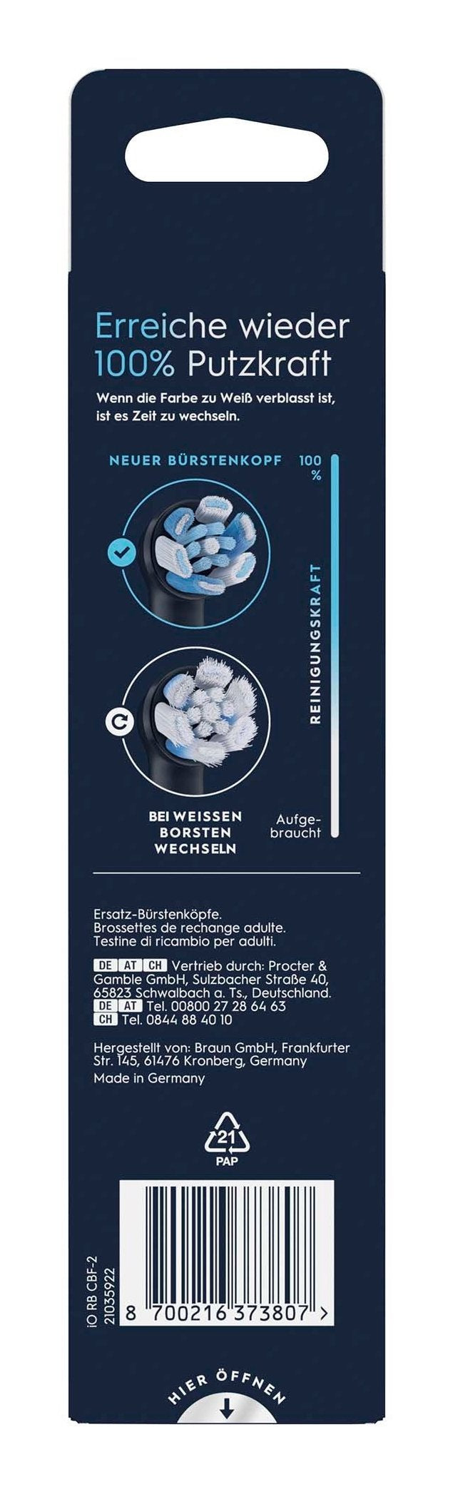 EAN 8700216373807 - Oral-B iO Ultimate Clean 16262903 cepillo de cabello 2 pieza(s) Negro imagen 3