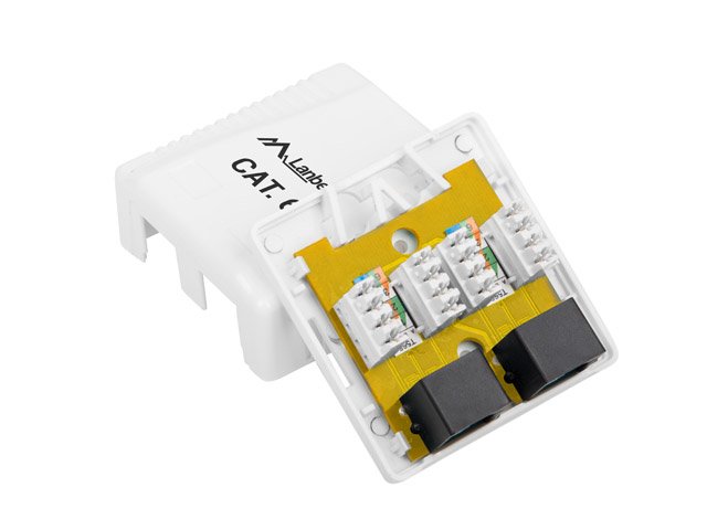 Caja De Superficie Cat.6 Utp Sin Protección 2x Rj45 Blanco Lanberg