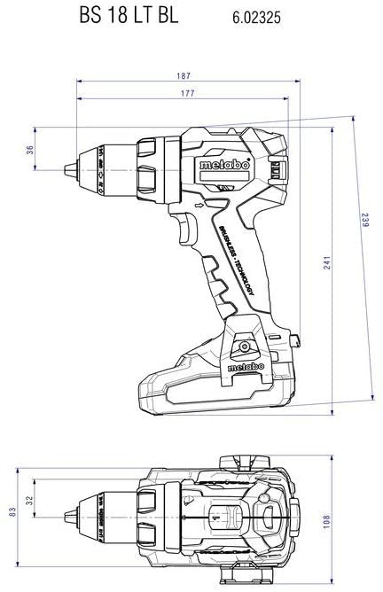 Taladro Metabo Bs 18 Lt Bl Taladro Acondicionador Inalámbrico + Metaloc