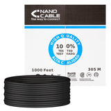Nanocable Bobina De Cable De Red Rigido Impermeable Para Exterior Rj45 Cat.5e Utp Awg24 305m - Negro