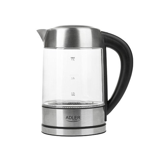 Hervidor De Agua Adler Ad 1247 New 1,7 L Avellana, Acero Inoxidable, Transparente 2200 W