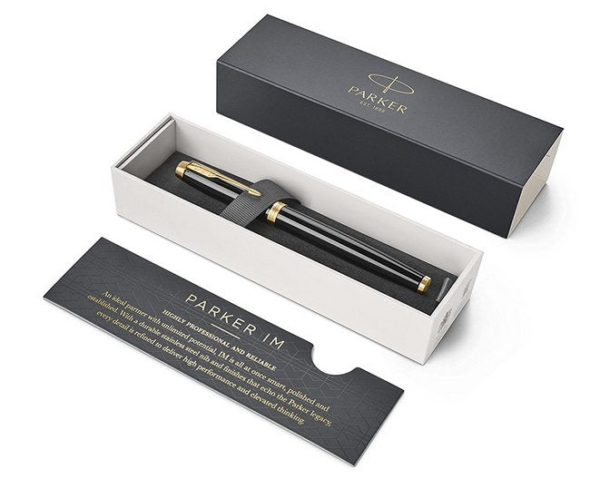 Parker Rollerball Im Negro Lacquer F Schw Caja De Regalo