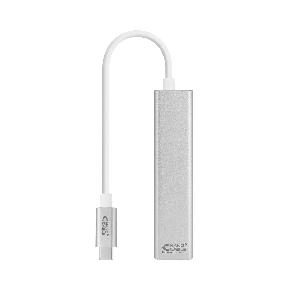 Nanocable Conversor Usb-C A Ethernet Gigabit + 3xusb 3.0 - Aluminio - 15 Cm - Plata