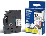 Brother Cinta Rotuladora Laminada Negro/Blanco 8m 18mm/200/220/300/310/340c/350/540c/550/1200/1800/1800e/2400/2450/2500pc/9200pc/9200px/9400 Pt/9200