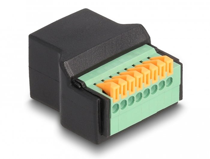 Delock Adaptador Rj45 Hembra A Bloque De Terminales Con Botón Pulsador