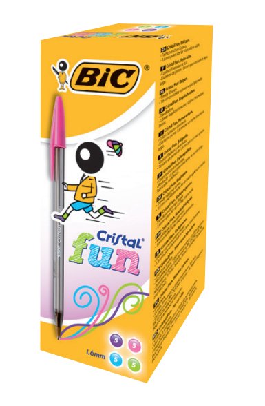 Bic Bolígrafo Cristal Fun Rosa Caja -20u-