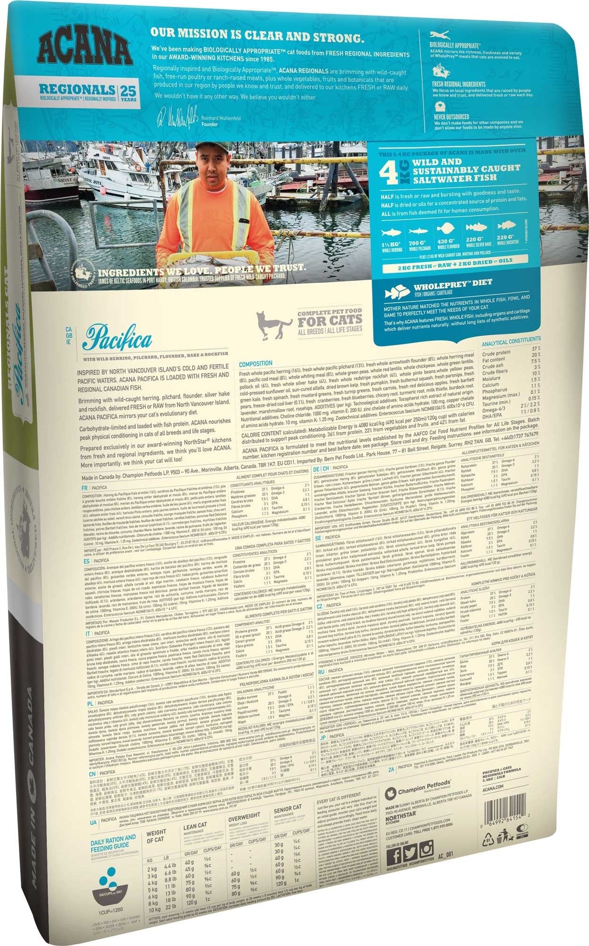 EAN 64992714659 - Acana Cat TF Regionals Pacifica alimento seco para gatos 4,5 kg Adulto Pescados imagen 2