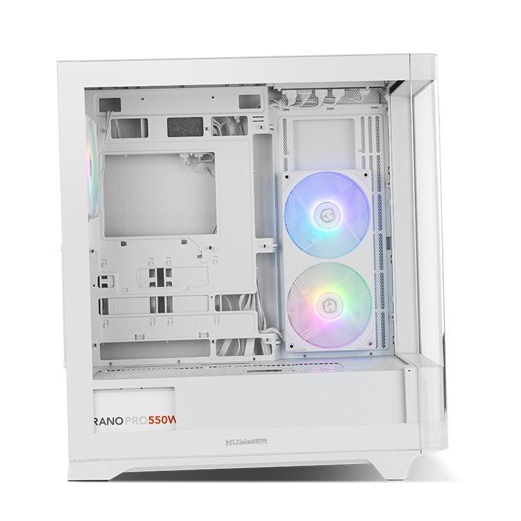 Caja Nox Hummer Ether Atx Semitorre Cristal Curvo Blanco