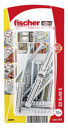 Blister Taco+Tornillo Sx Ø8x40mm Sk Nv 10 Unid. 568122 Fischer