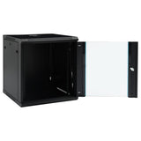 Armario Rack Mural 19" Phasak 15u   600x600 Negro + Ventilacion/Luz Azul