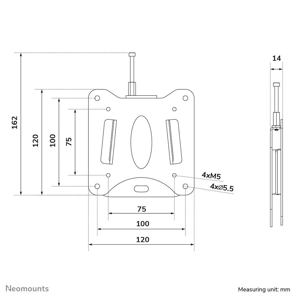 Neomounts Tablet Wall Mount Negro -3kg Fixed Max. Vesa 100x100mm