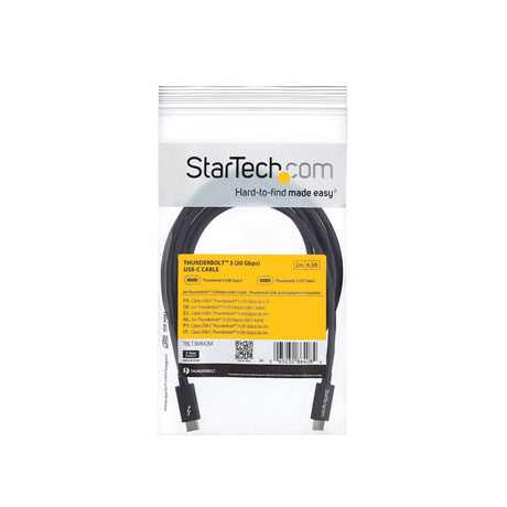 EAN 0065030864084 - StarTech.com TBLT3MM2M cable Thunderbolt 20 Gbit/s Negro imagen 6