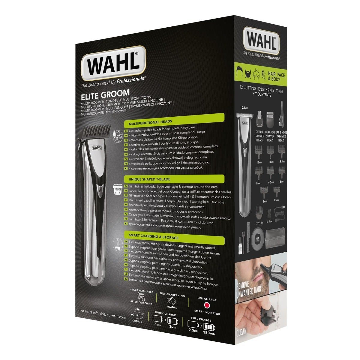 Wahl Elite Groom Negro, Plata Ión De Litio