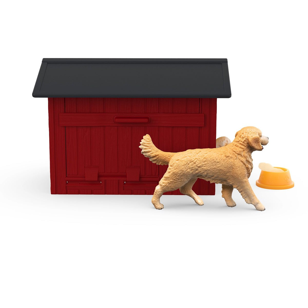 Figura  Schleich Farm World Casa Para Perros Con Golden Retriever  42722