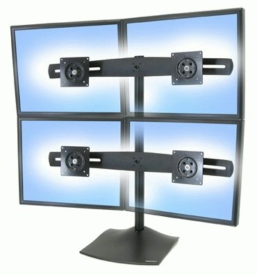 Ergotron Soporte De Escritorio Para Monitor Cuádruple Ds100, Base 33-324-200