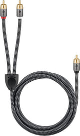 Cable  3,0m 1xrca M A 2xrca Macho Subwoofer Flexiplus Nylon Goobay