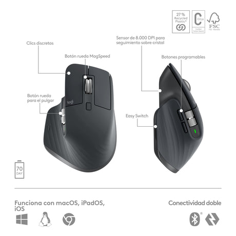 EAN 5099206112452 - Logitech 920-011610 teclado Ratón incluido Oficina RF Wireless + Bluetooth QWERTY Español Grafito imagen 12
