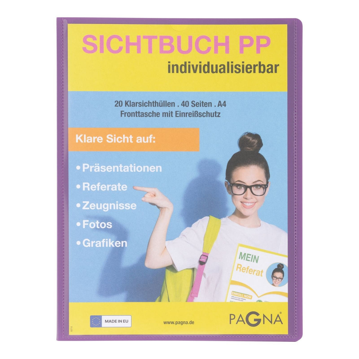 Pagna School Sichtbuch Din A4, 20 Fundas Violeta, 1 Unidades