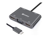 Usb-C Dock 2xhdmi+1xvga+Usb+Pd