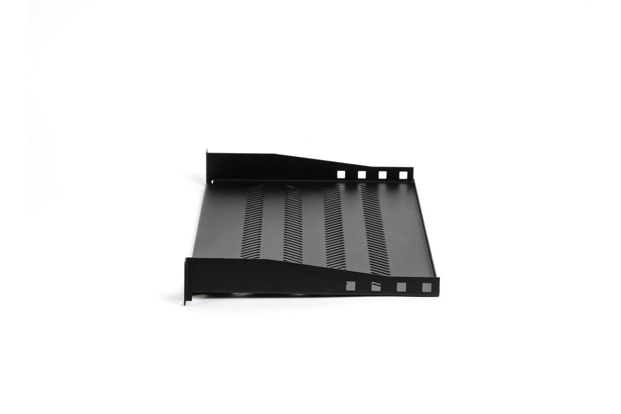 1u Fixed Shelf 19", Depth 250 Mm, Load Capacity 15 Kg, Mounting At 2 Points, Screws Included, Black (Ral 9005)