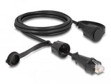 Delock Netzwerkcable Rj45 Stecker Zu Rj45 Stecker Cat.6 Stp Mit Verschlusskappe Outdoor Ip68 Staub- Und Wasserdicht Schwarz 2 M