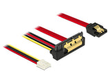 Cable Del Adaptador De Delock Sata 7pin + Floppy 4pin> Sata 22pin Negro/Rojo, 30 Cm, 22 -Pin Enchufe En Ángulo 85235