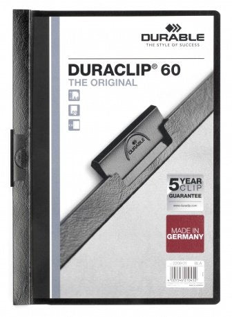 Durable Carpeta Dossier Pinza Duraclip 60 Negro A4 -25u-