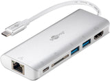 Hub Adaptador Multipuerto Goobay Usb-C Hdmi Usb Cr Rj45 Pd (Aluminio)