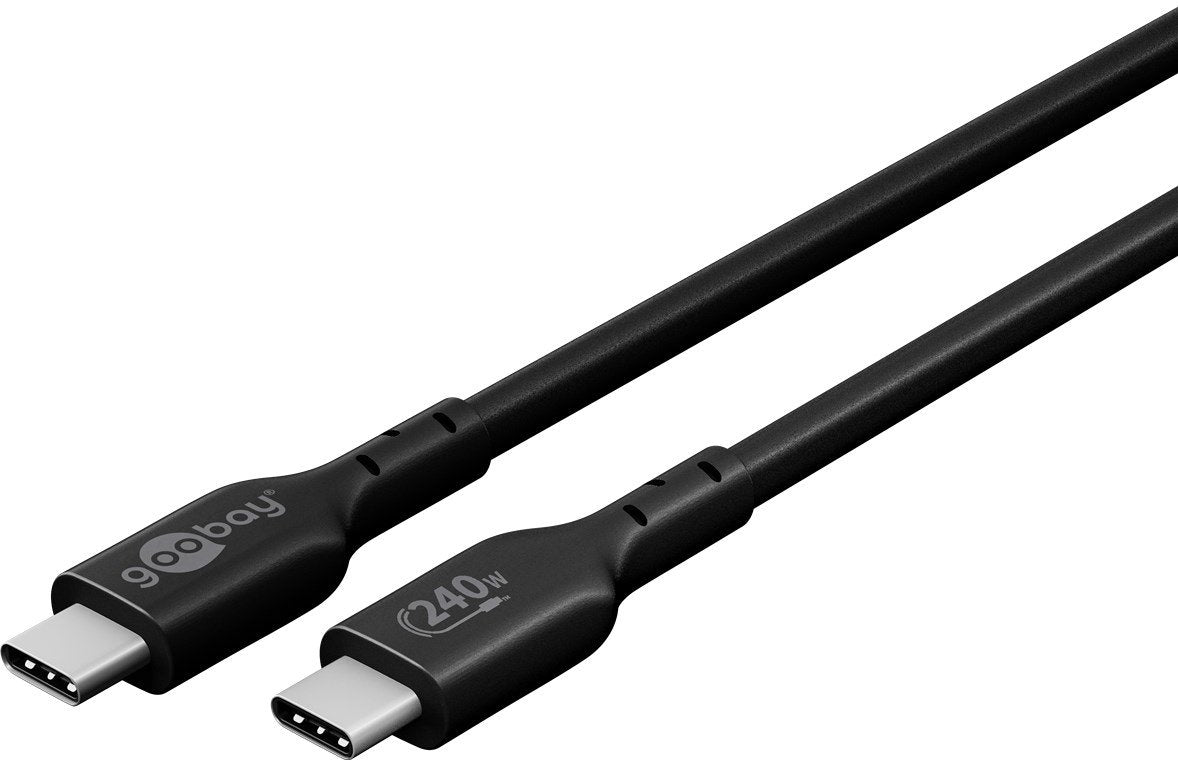 Cable De  1,00m Usb 2.0 480mbit/S Pd240w Usb-C Macho A Usb-C Macho Negro Datos Y Carga