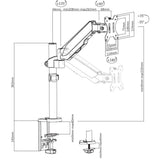 Soporte De Escritorio Giratorio De Resorte De Gas Techly Ica-Lcd 515b Para Monitores Lcd De 17-32", 8kg