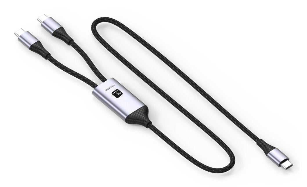 Techly Icoc Mu2c-2c100w Cable De Carga Usb-C A 2x Usb-C 100w 1,5m Pd Qc Pps