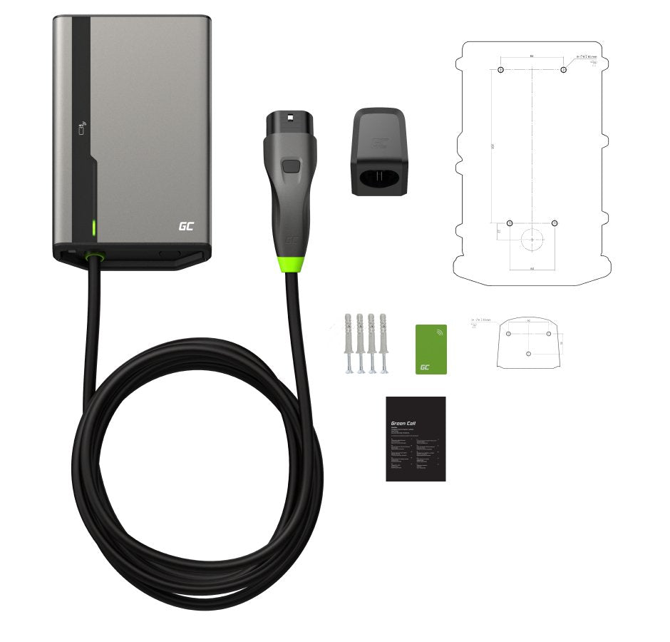 EAN 5904326374669 - Green Cell EVGC021A2275 estación de carga para vehículo eléctrico Gris Aluminio Pared 3 Pantalla incorpor imagen 2