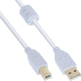 Cable Inline Usb 2.0 Tipo A A B Blanco / Dorado Con Ferrita 5m