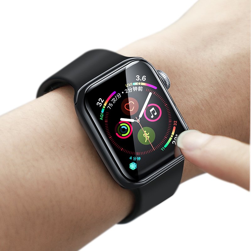 Baseus Iwatch 0.2 Mm, Full-Screen Curved T-Glass Soft Screen Protector 40mm, Black (Sgapwa4-G01)