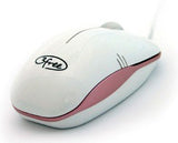 3free Mouse Optico Usb Mcm101/Wp Diseño Blanco Rosa