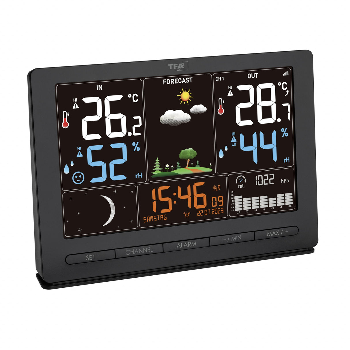 Tfa 35.1118.01 Estación Meteorológica Radio Season Negra