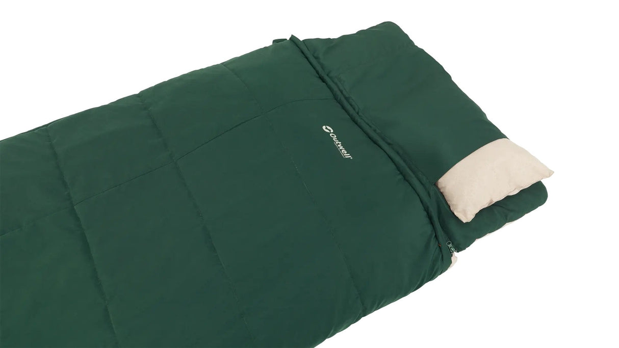 Outwell Contour Prime Sleeping Bag, Left Zipper, Green
