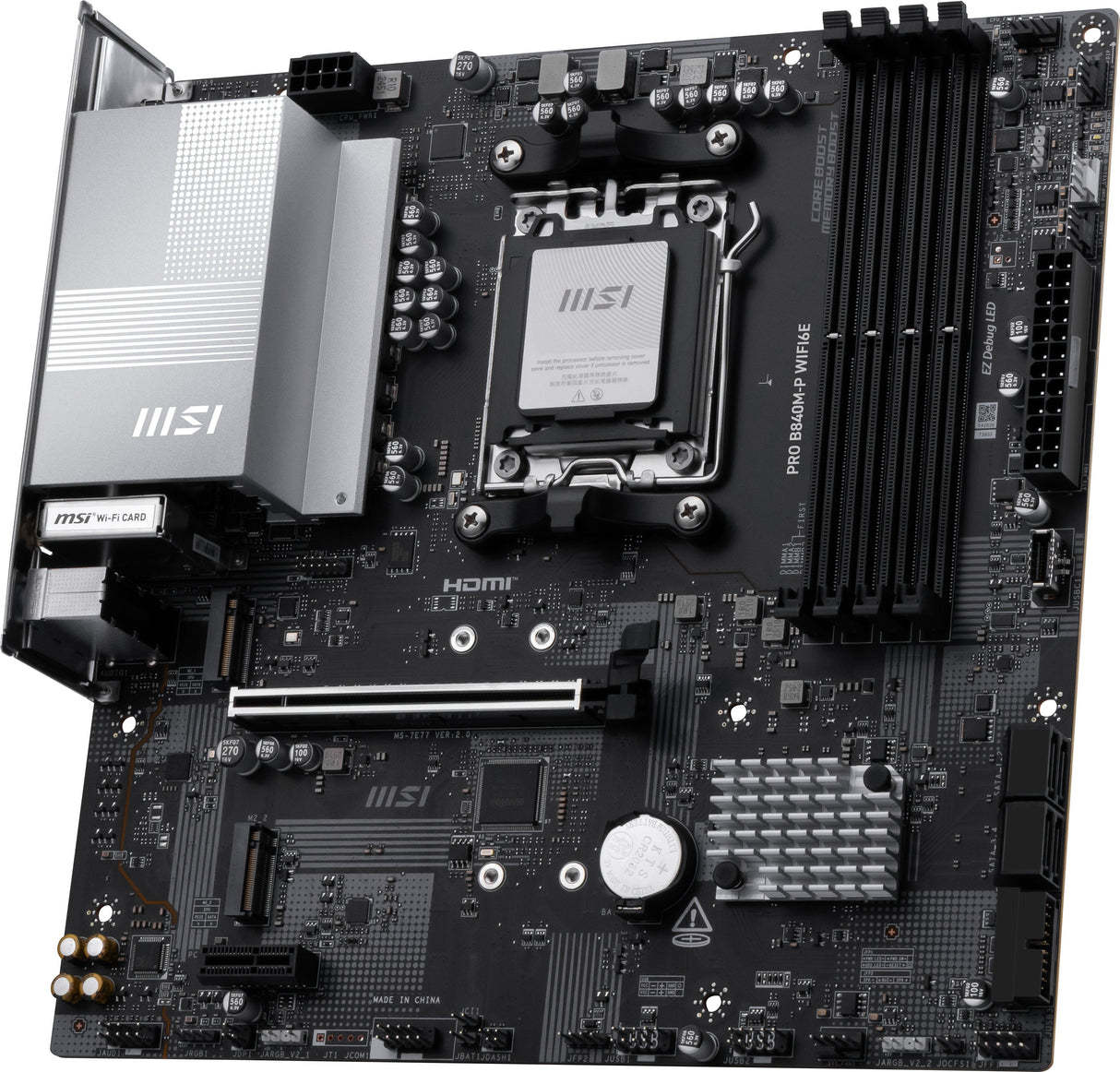 EAN 4711377361804 - MSI PRO B840M-P WIFI6E placa base AMD B840 Zócalo AM5 micro ATX imagen 3