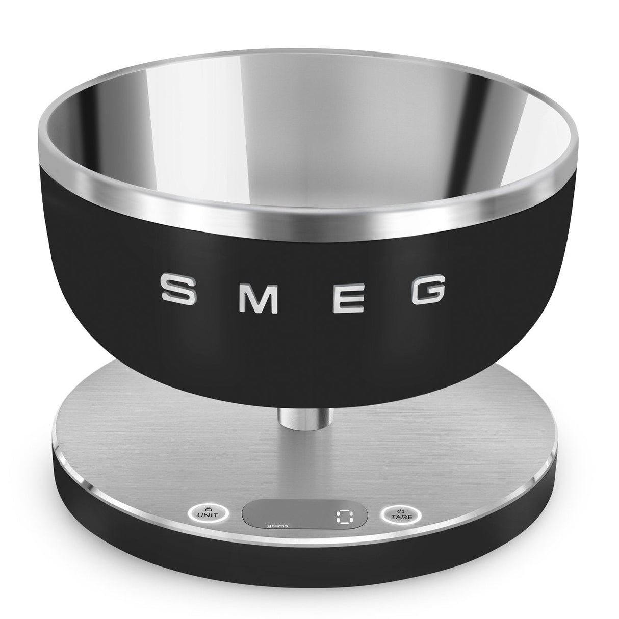 Smeg Ksc01blmww Báscula De Cocina Negro, Acero Inoxidable Encimera Alrededor Báscula Electrónica De Cocina