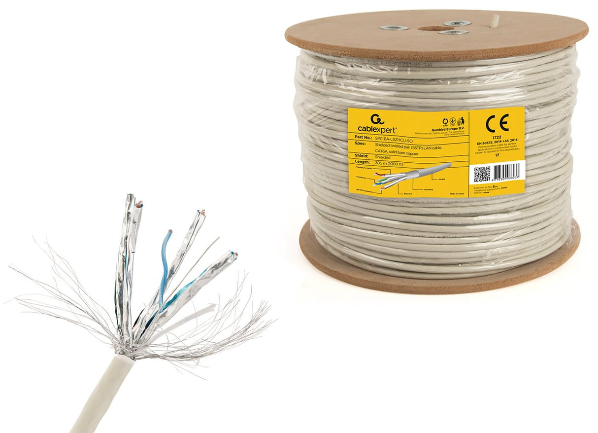 EAN 8716309088237 - Gembird SPC-6A-LSZHCU-SO cable de red Gris 305 m Cat6a imagen 2