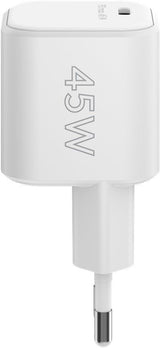 Cargador  45w Usb 1 Puert. Usb-C Blanco Gan Pd Salida Lateral Tamaño Nano Goobay