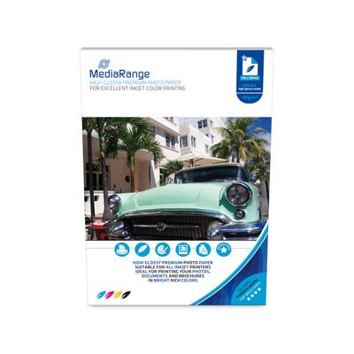 Mediarange Mrink117 Papel Fotográfico Alto Brillo A4 180gr Blanco 50 Hojas