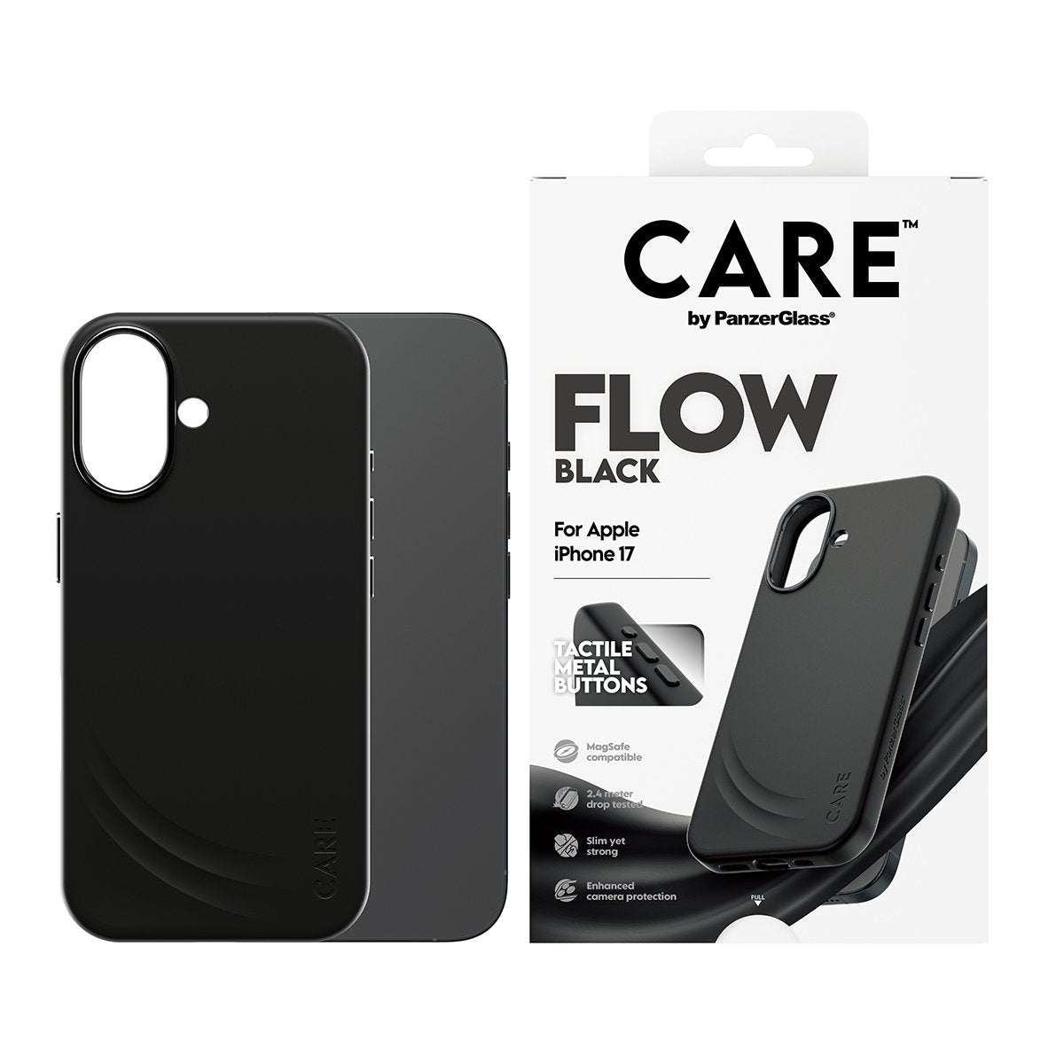 Panzerglass Care Feature Flow Case Negro W. Magsafe Iphone 17