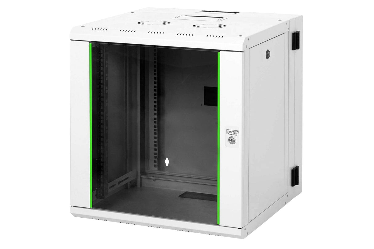 Armario Digitus Rm 626x600x610mm 12u, Con Marco Giratorio, Puerta De Cristal